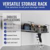 imageSafeRacks Overhead Garage Storage Rack Heavy Duty Racks for Garage w 600 lb Capacity Easy Garage Storage Adjustable Storage Rack Ceiling Mount Storage for Garage 4x8 White 2445 2 PackHammertone