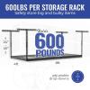 imageSafeRacks Overhead Garage Storage Rack Heavy Duty Racks for Garage w 600 lb Capacity Easy Garage Storage Adjustable Storage Rack Ceiling Mount Storage for Garage 4x8 White 2445 2 PackHammertone