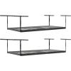 imageSafeRacks Overhead Storage Rack Heavy Duty 600 lb Capacity Adjustable Garage Ceiling Mount Hammertone 2445 2 PackHammertone