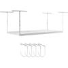 imageSafeRacks Overhead Storage Rack Heavy Duty 600 lb Capacity Adjustable Garage Ceiling Mount Hammertone 2445 2 PackWhite